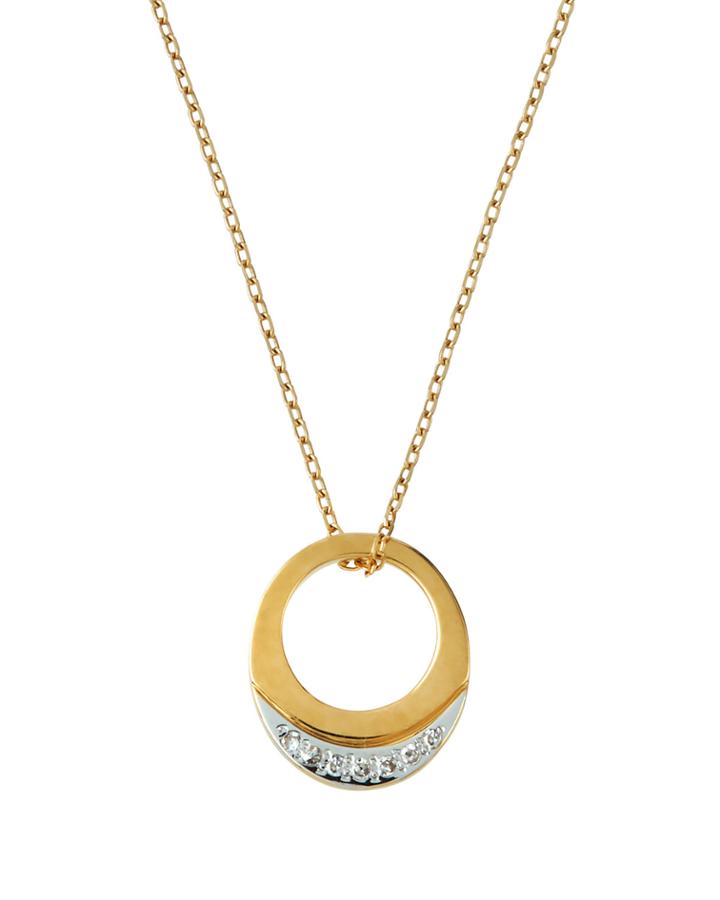 14k Diamond Tiny Petal Necklace