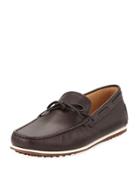 Leather Moc-toe Driver, Dark Brown