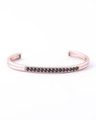 Men's 14k Rose Gold-plated Zircon Cuff Bracelet