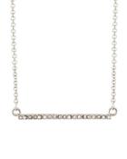 Pave Crystal Bar Pendant Necklace,