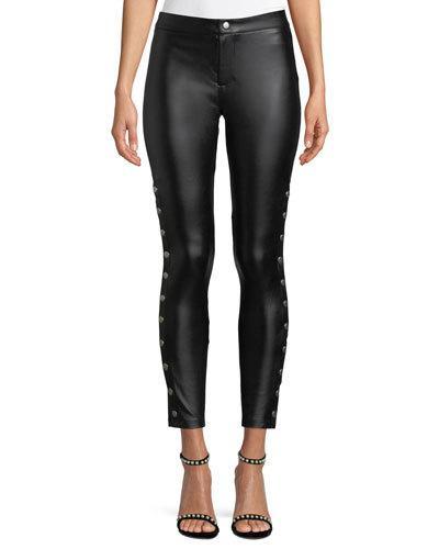 Button-seam Faux-leather