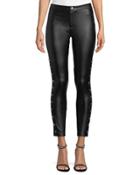 Button-seam Faux-leather