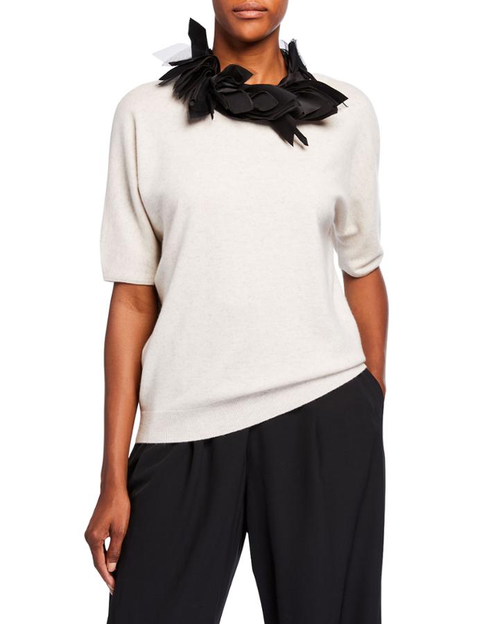 Neck-embellished Cashmere