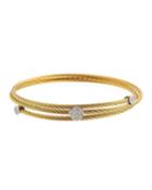 Diamond 3-station Coiled Bracelet, Gold