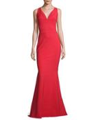 Sleeveless Stretch Jersey Mermaid Gown, Passion