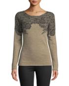 Lace-print Cashmere