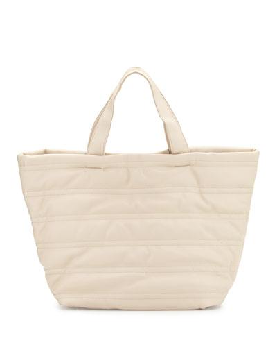 Quilted Large Tote Bag, Almond