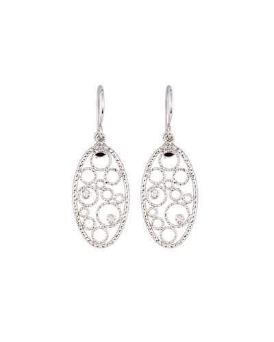 Bollicine Small 18k White Gold Drop Earrings With Diamonds,