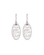 Bollicine Small 18k White Gold Drop Earrings With Diamonds,