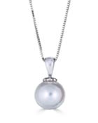 Classic 14k White Gold Pearl Pendant Necklace