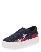 Abbey Embroidered Suede Platform