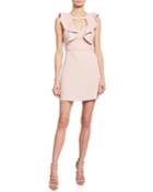 Sleeveless Mini Ruffle Dress W/ Cutouts