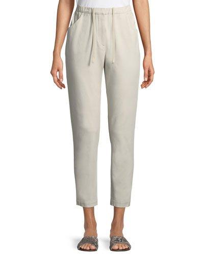 Cropped Stretch-cotton Gabardine Boyfriend Pants