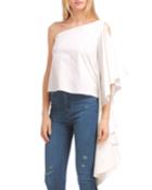 Drew Draped One-shoulder Cotton Top