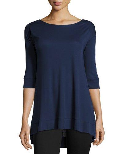 V-back Jersey Tunic, Night Iris