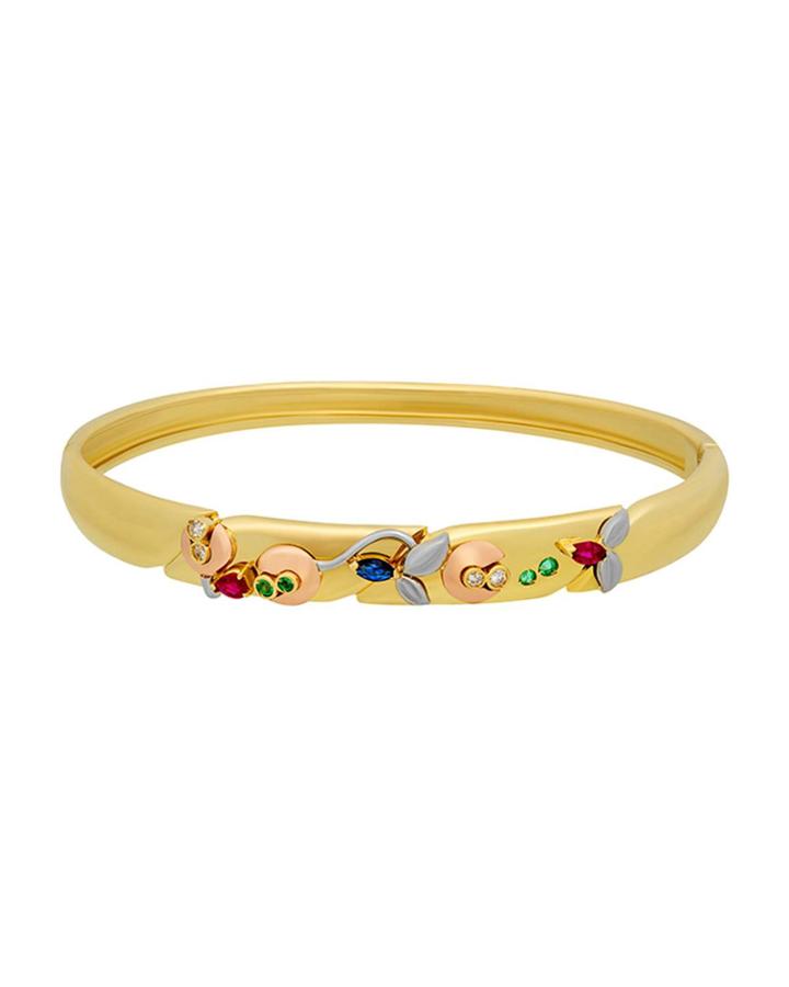Estate 18k Mario Fontana Multi-stone Bangle