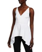 Peplum Handkerchief Sleeveless Blouse
