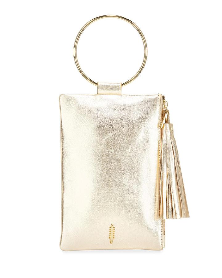 Nolita Metallic Leather Ring Clutch Bag