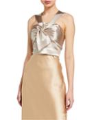 Melisa Satin Twist-front Cropped Top