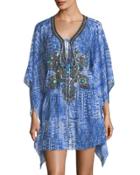 Keyhole V-neck Caftan Coverup