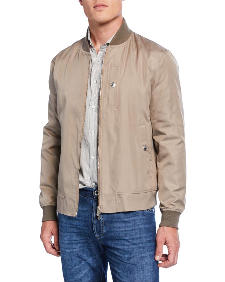Men's Silk Bomber Jacket