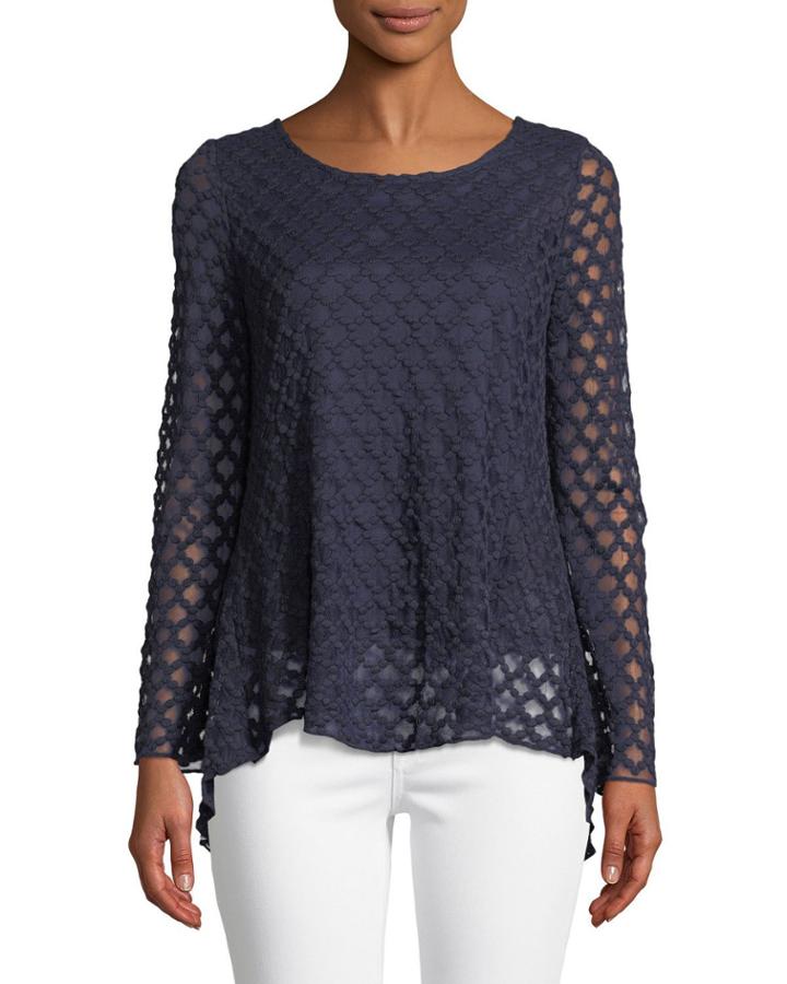 Diamond-embroidered Long-sleeve Tee