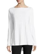 Bateau-neck Organic Linen Jersey Top