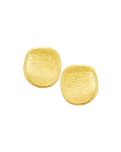 Hammered Gold Pebble Earrings