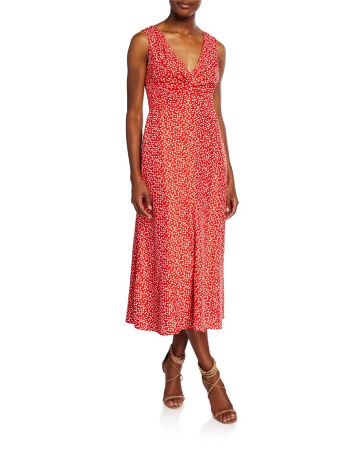 Malia Printed Twist-front Sleeveless