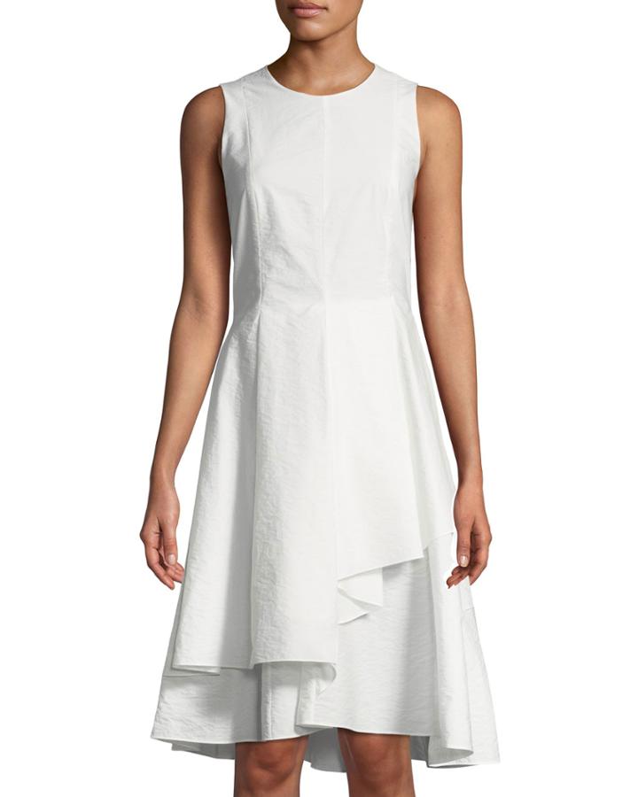 Sleeveless Tiered-poplin