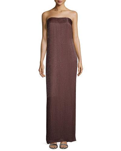 Strapless Beaded Gown, Henna