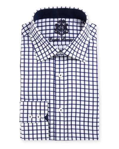 Windowpane-check Textured Dress