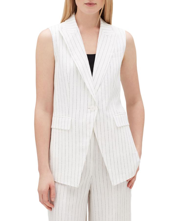 Vanya Arcadian Pinstripe One-button Vest
