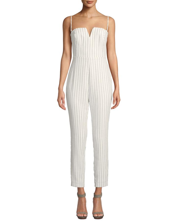 Papillon Sleeveless Striped Jumpsuit