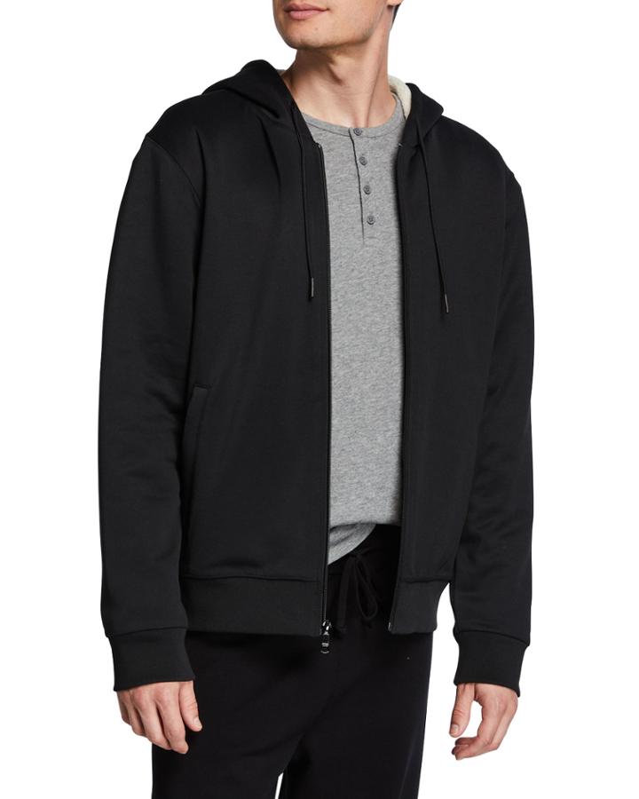 Men's Faux Sherpa Lined Hooded Jacket