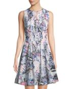 Lana Palm-leaf Fit-&-flare Dress