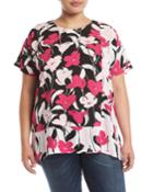 Floral Dolman-sleeve Blouse,