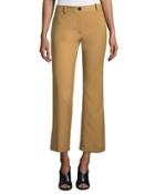 Loren Flare-leg Cropped Pants, Camel