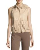 Nappa Zip-front Vest,