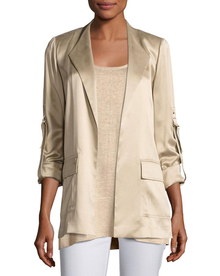 Halden Artistry Silk Open-front Jacket