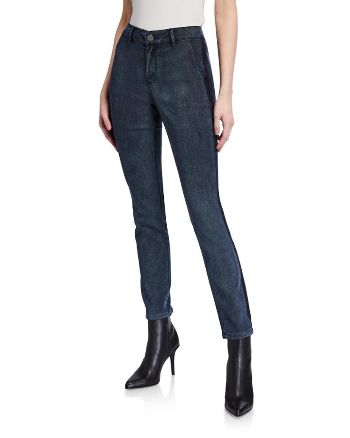 Shadow Wash Denim Side-stripe Pants