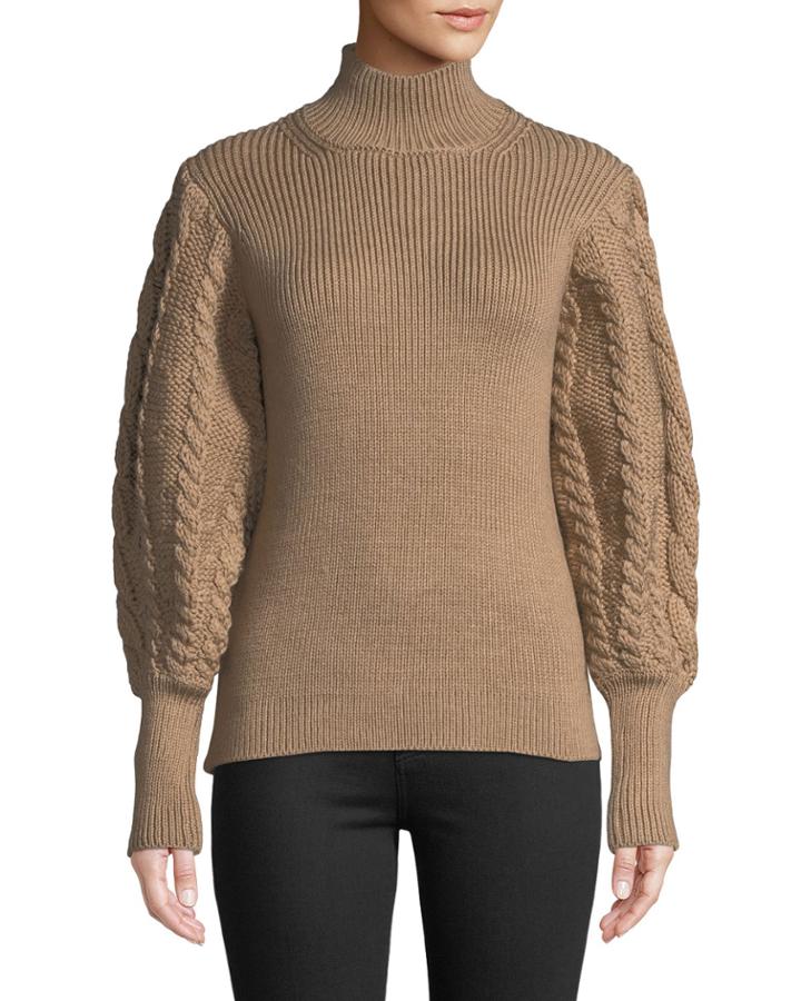Turtleneck Chunky Cable-knit