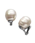 Baroque Pearl & Silver Earrings, Post Backs