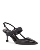 Colorblock Leather Slingback Pumps