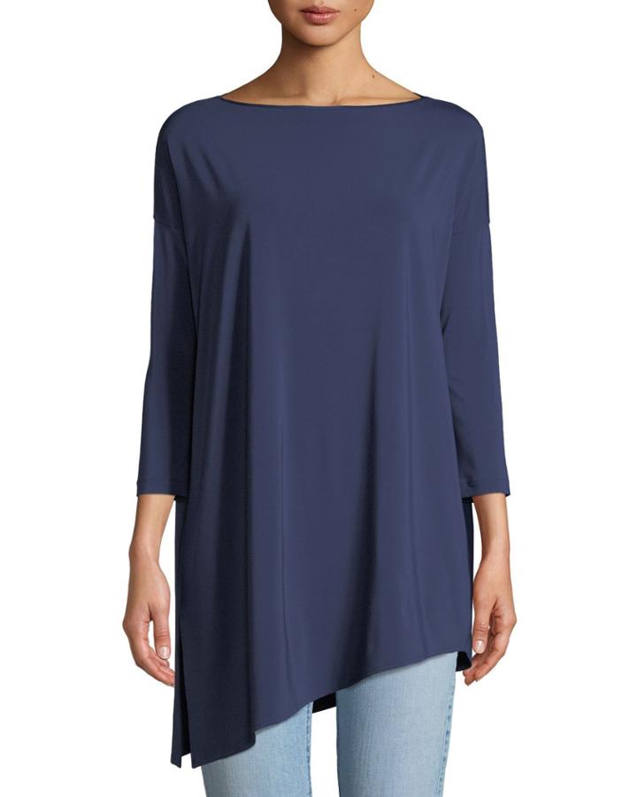 Crepe Jersey Asymmetrical Oversized Tunic