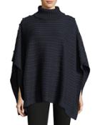 Cable-knit Turtleneck Poncho