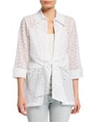 Cotton Eyelet Tie-front Tunic