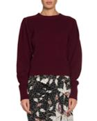 Colroy Crewneck Puff-shoulder Long-sleeve Cashmere