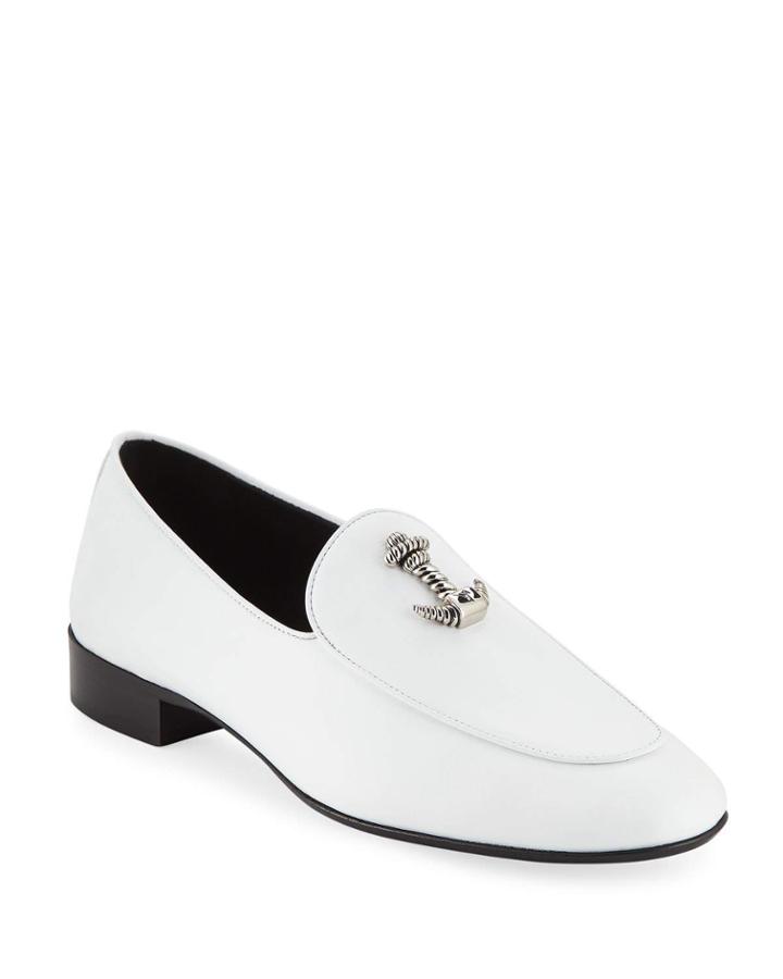 Men's Dressy Leather Loafers With Anchor Detail