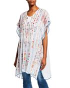 Embroidered Georgette Poncho With